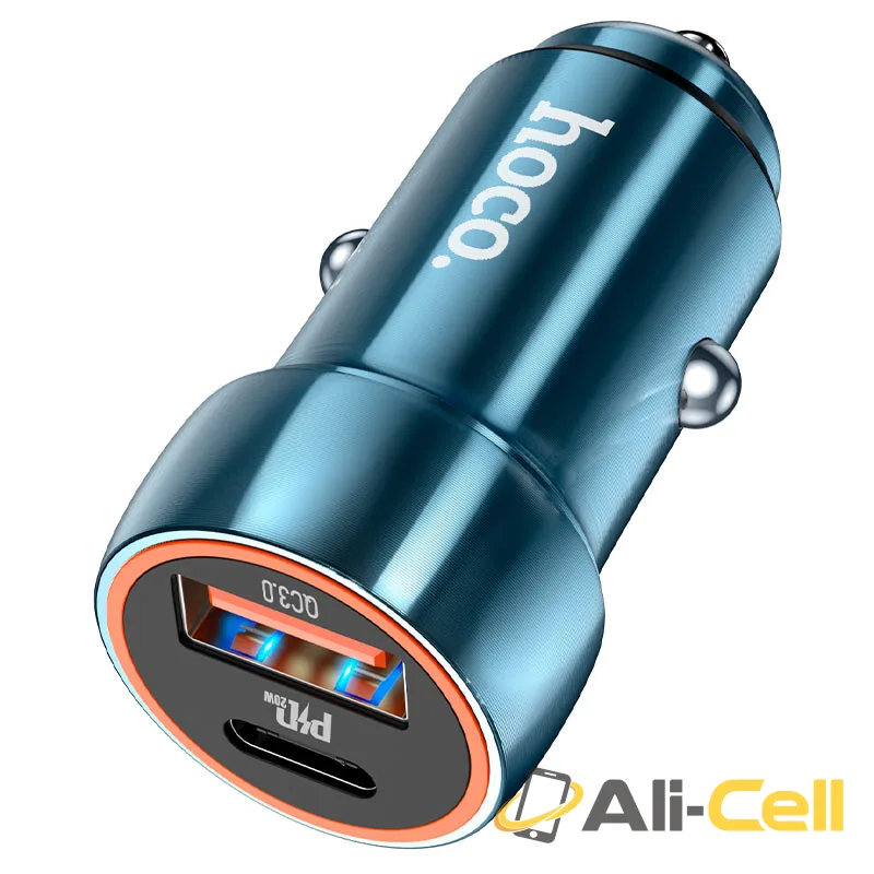 Car charger “Z46A Blue whale” PD20W + QC3.0 set with cable (Z46a Sapphire Blue, Single)
