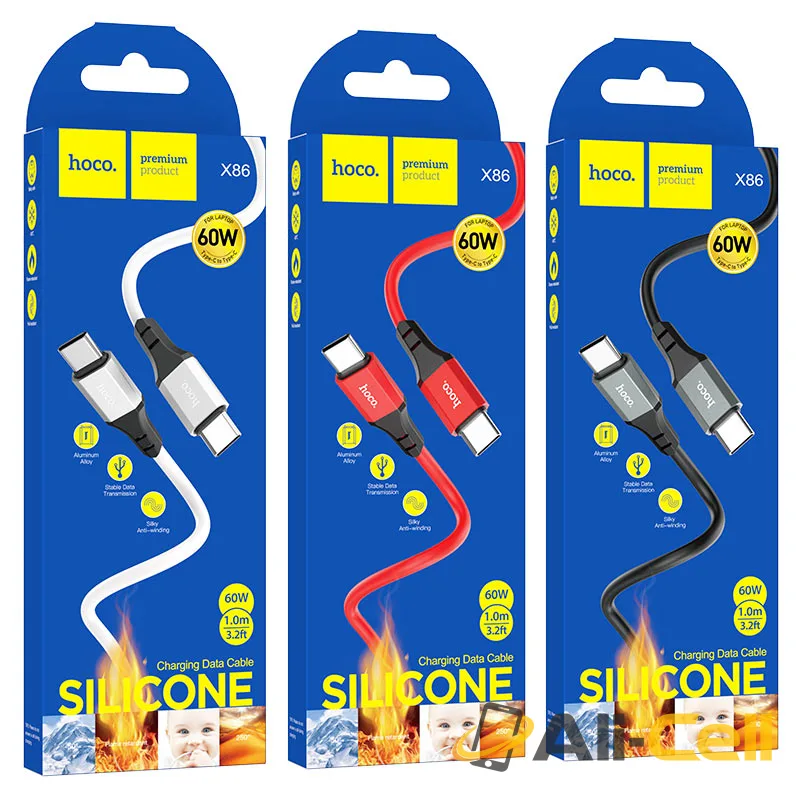 Cable Type-C to Type-C “X86 Spear” 60W charging data sync (X86 60w Tc Tc White, 1.0m) — 7