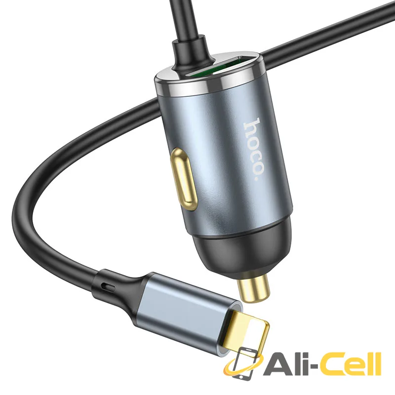 Car charger “NZ7” PD20W + QC3.0 with built-in cable (Nz7 Tc Metal Gray, Built In Type C Wire) — 3