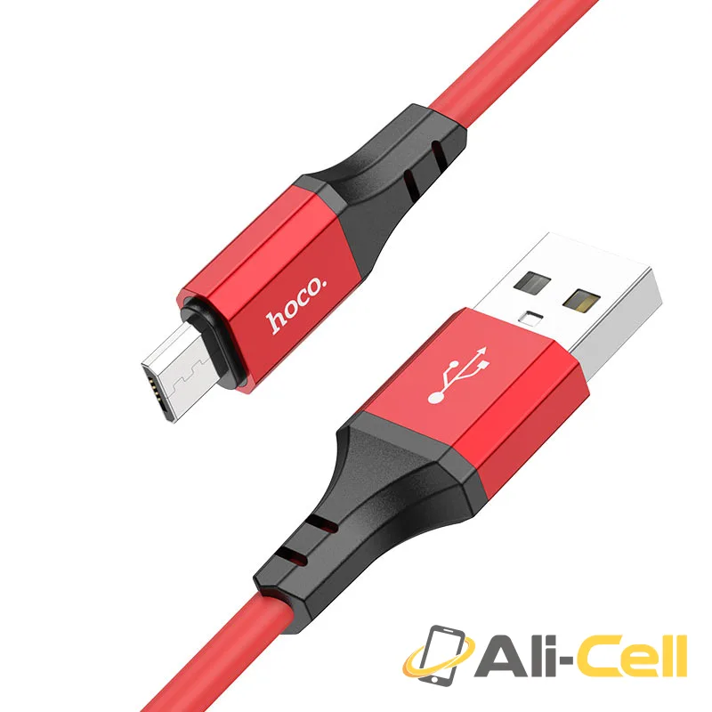 Cable USB to Micro-USB “X86 Spear” silicone charging data sync (X86 Usb Musb Red, 1.0m)