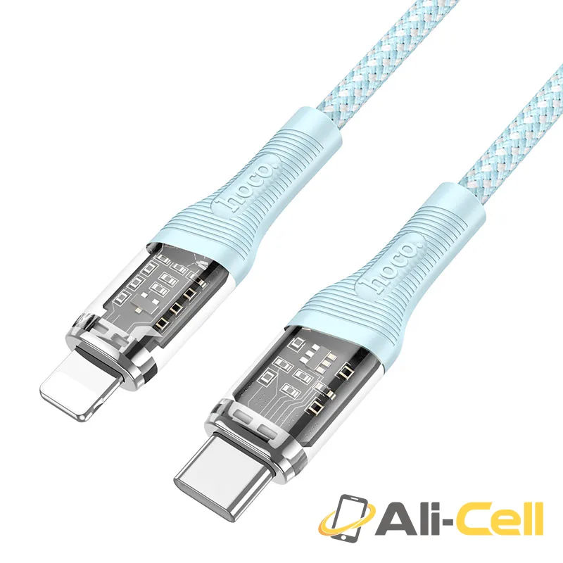 Cable Type-C to Lightning “U111 Transparent Discovery Edition” PD (U111 Pd Tc Ltn Blue, 1.2m)
