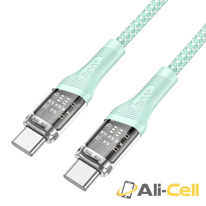 Cable Type-C to Type-C “U111 Transparent Discovery Edition” 60W (U111 60w Tc Tc Green, 1.2m)