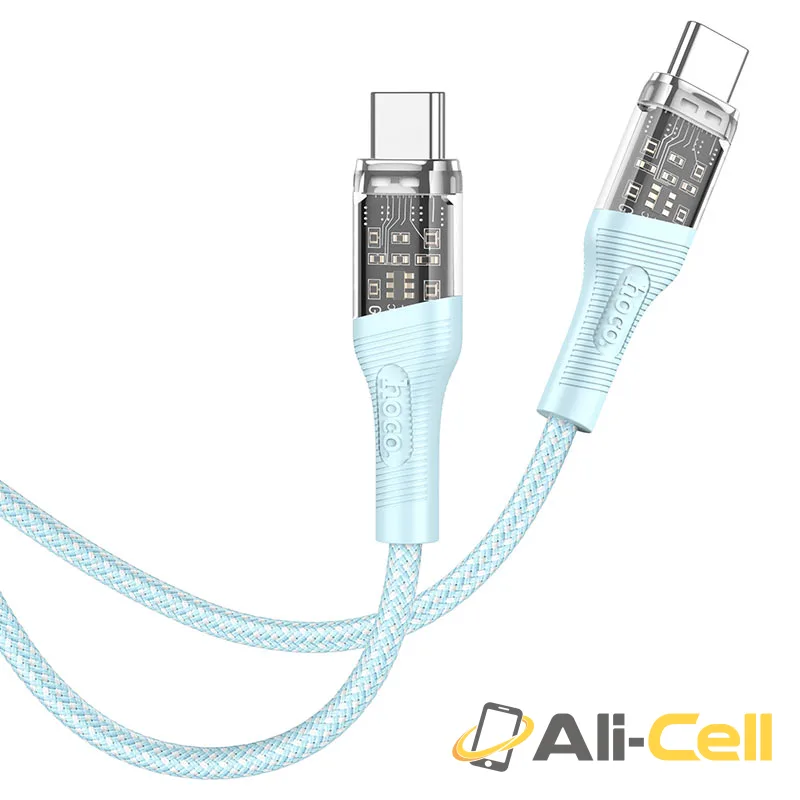 Cable Type-C to Type-C “U111 Transparent Discovery Edition” 60W (U111 60w Tc Tc Green, 1.2m) — 3