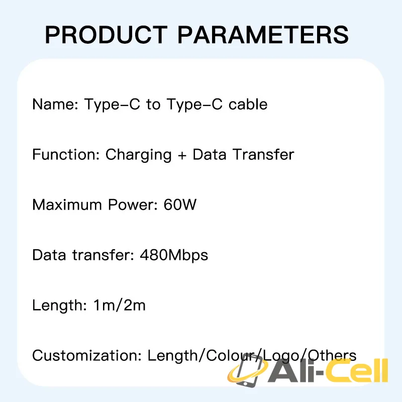PD 60W Charging Cable USB-C for iphone 1m — 14