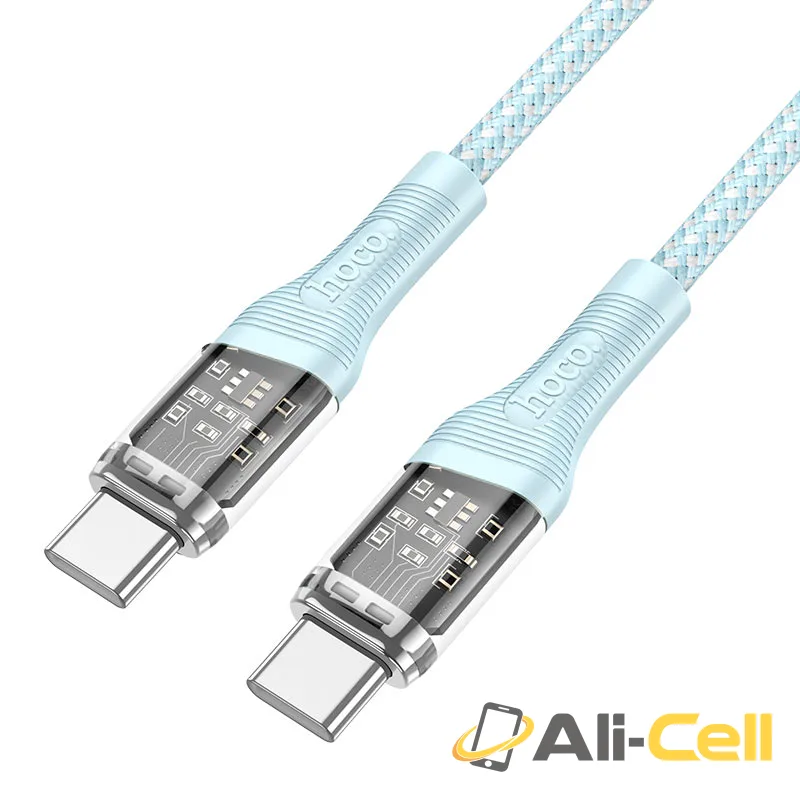 Cable Type-C to Type-C “U111 Transparent Discovery Edition” 60W (U111 60w Tc Tc Blue, 1.2m)