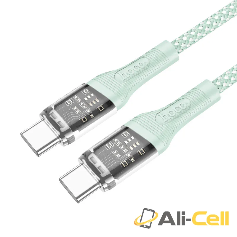 Cable Type-C to Type-C “U111 Transparent Discovery Edition” 60W (U111 60w Tc Tc Blue, 1.2m) — 2