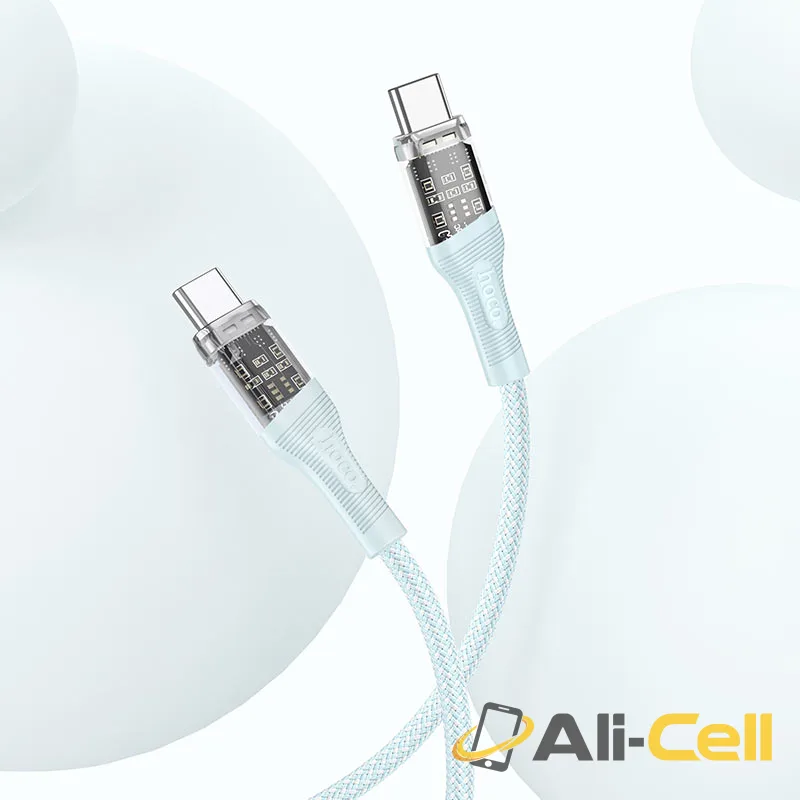 Cable Type-C to Type-C “U111 Transparent Discovery Edition” 60W (U111 60w Tc Tc Blue, 1.2m) — 6