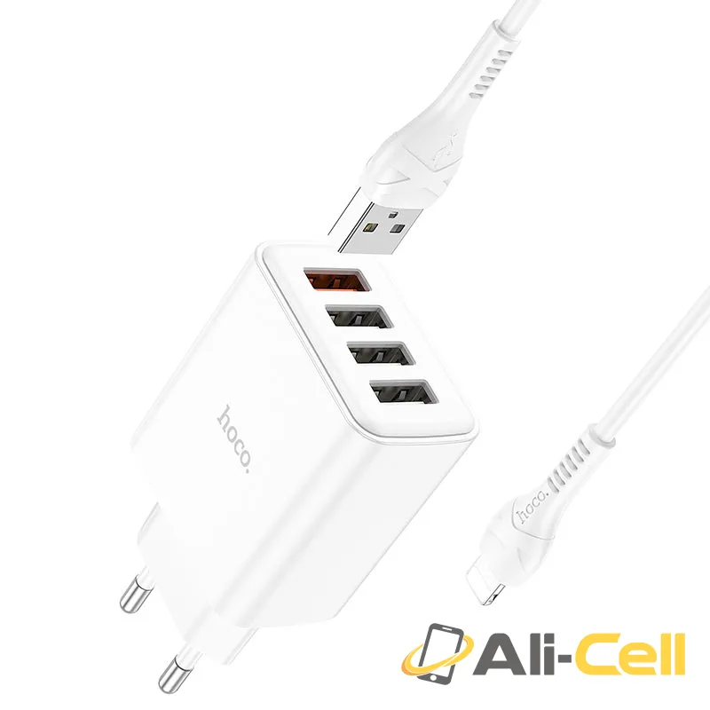 Wall charger “C102A Fuerza” QC3.0 EU set with cable (C102a Set Usb Musb White, Set With Micro Usb Cable) — 4