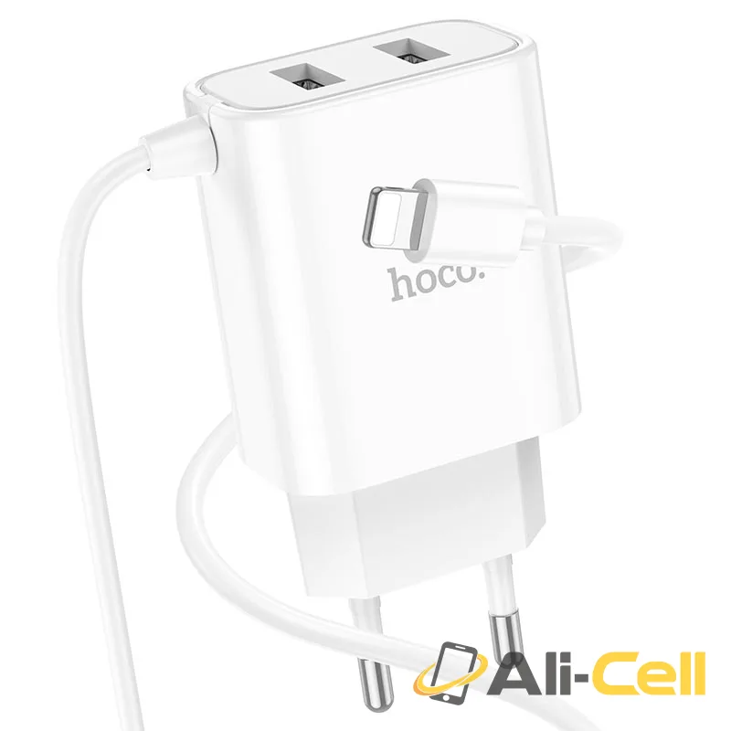 Wall charger “C103A Courser” EU dual-port with built-in cable (C103a Musb White, Built In Micro Usb Wire) — 4