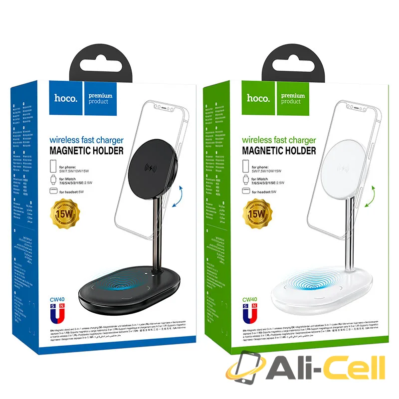 Tabletop wireless charging holder “CW40 Noble” magnetic (Cw40 Black) — 7