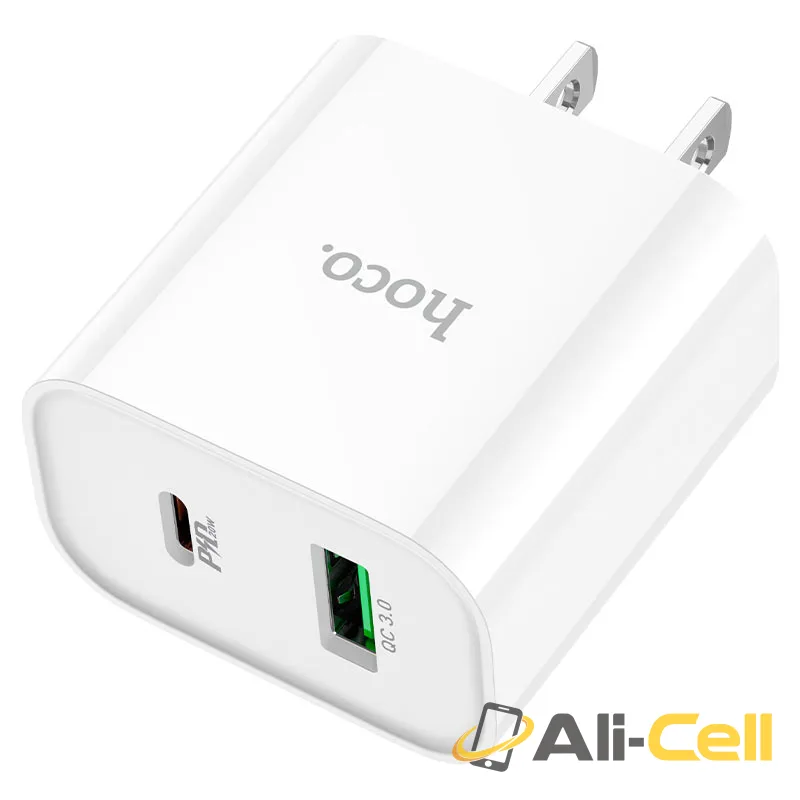 Wall charger “C80 Plus Rapido” PD + QC3.0 US set with cable (C80 Plus Set Tc Ltn White, Set With Type C To Lightning Cable) — 2