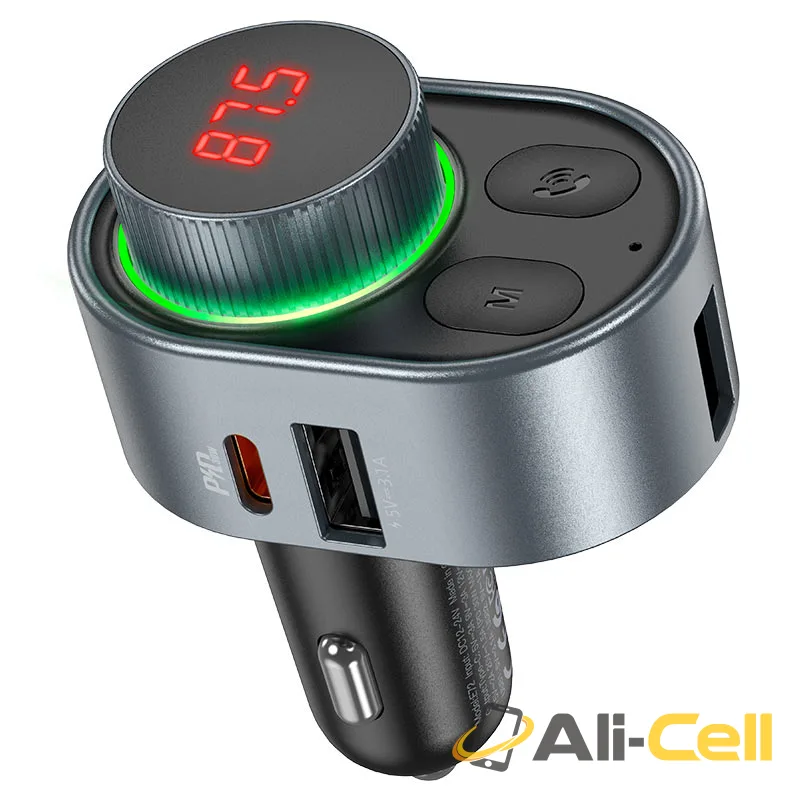 Car charger “E72 Alegria” PD30W with wireless FM transmitter (E72 Metal Gray) — 2