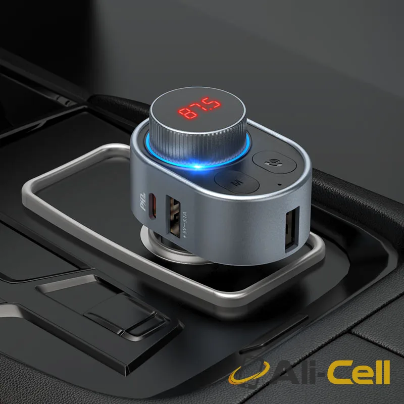 Car charger “E72 Alegria” PD30W with wireless FM transmitter (E72 Metal Gray) — 5