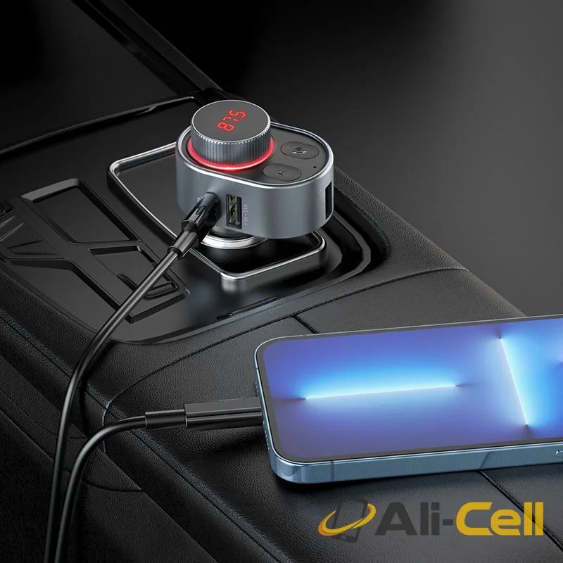 Car charger “E72 Alegria” PD30W with wireless FM transmitter (E72 Metal Gray) — 6