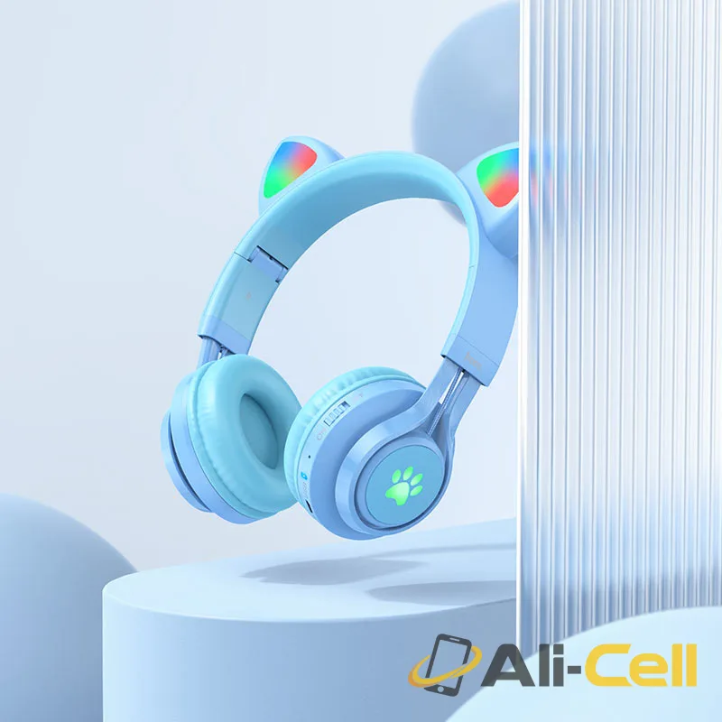 Wireless headphones “W39 Cat ear” for kids (W39 Pink) — 6