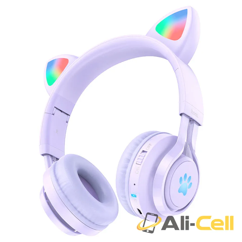 Wireless headphones “W39 Cat ear” for kids (W39 Purple)