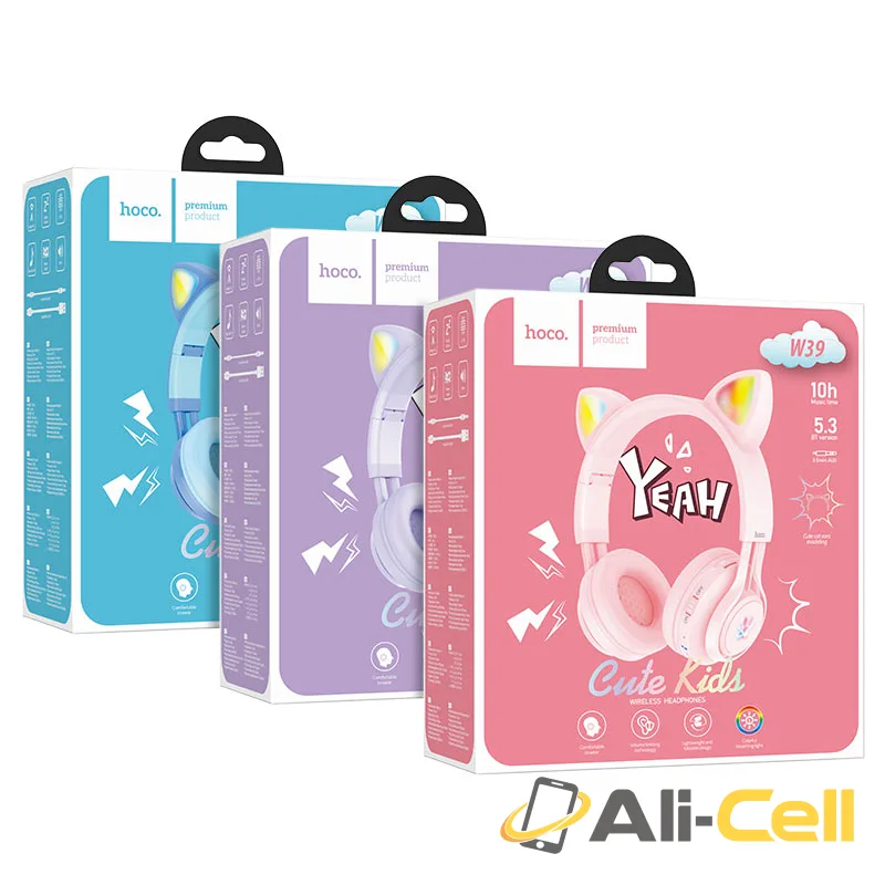Wireless headphones “W39 Cat ear” for kids (W39 Purple) — 7