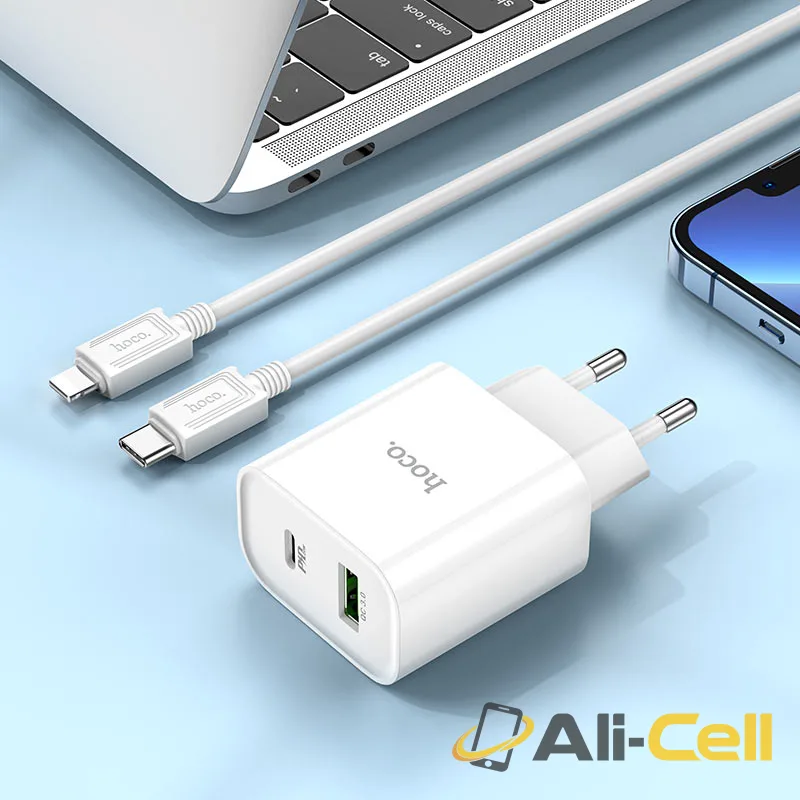 Wall charger “C80A Plus Rapido” PD + QC3.0 EU set with cable (C80a Plus Set Tc Tc White, Set With Type C To Type C Cable) — 5