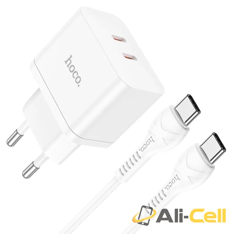 Wall charger “N29 Triumph” PD35W EU set with cable (N29 Set Tc Tc White, Set With Type C To Type C Cable)