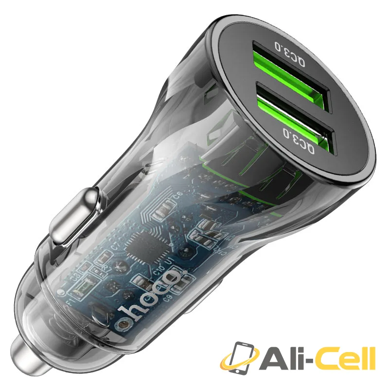 Car charger “Z47 Transparent Discovery Edition” QC3.0 set (Z47 Set Usb Tc Transparent Black, Set With Type C Cable) — 2