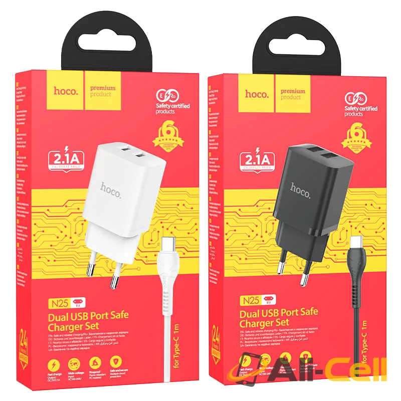 Wall charger “N25 Maker” EU set with cable (N25 Set Usb Tc White, Set With Type C Cable) — 7