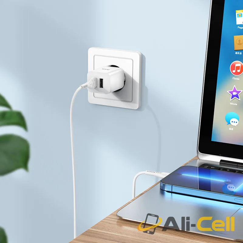 Wall charger “N25 Maker” EU set with cable (N25 Set Usb Ltn Black, Set With Lightning Cable) — 5