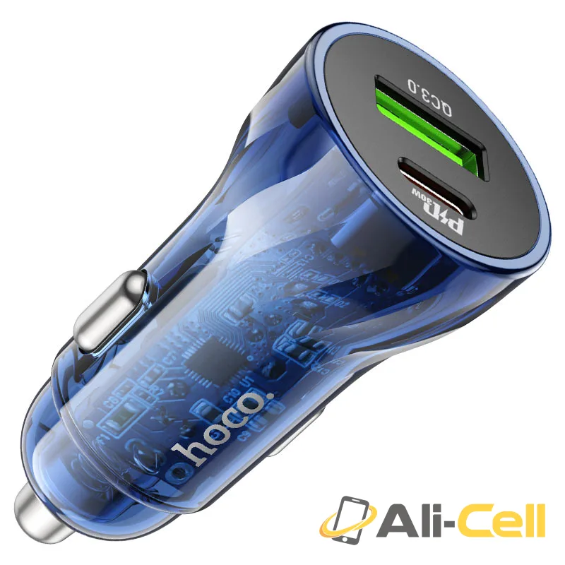 Car charger “Z47A Transparent Discovery Edition” PD30W+QC3.0 set (Z47a Set Tc Ltn Transparent Blue, Set With Type C To Lightning Cable) — 2