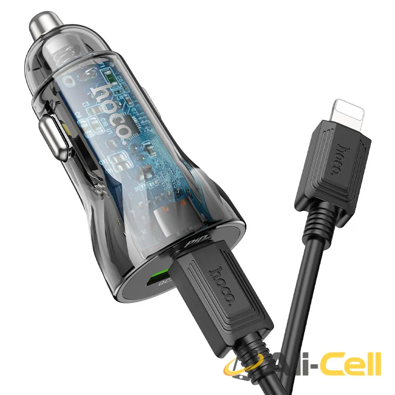 Car charger “Z47A Transparent Discovery Edition” PD30W+QC3.0 set (Z47a Set Tc Ltn Transparent Blue, Set With Type C To Lightning Cable) — 4