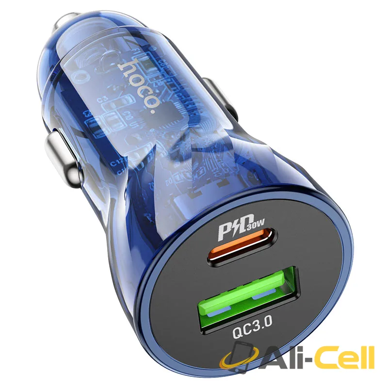 Car charger “Z47A Transparent Discovery Edition” PD30W+QC3.0 set (Z47a Transparent Blue, Single)