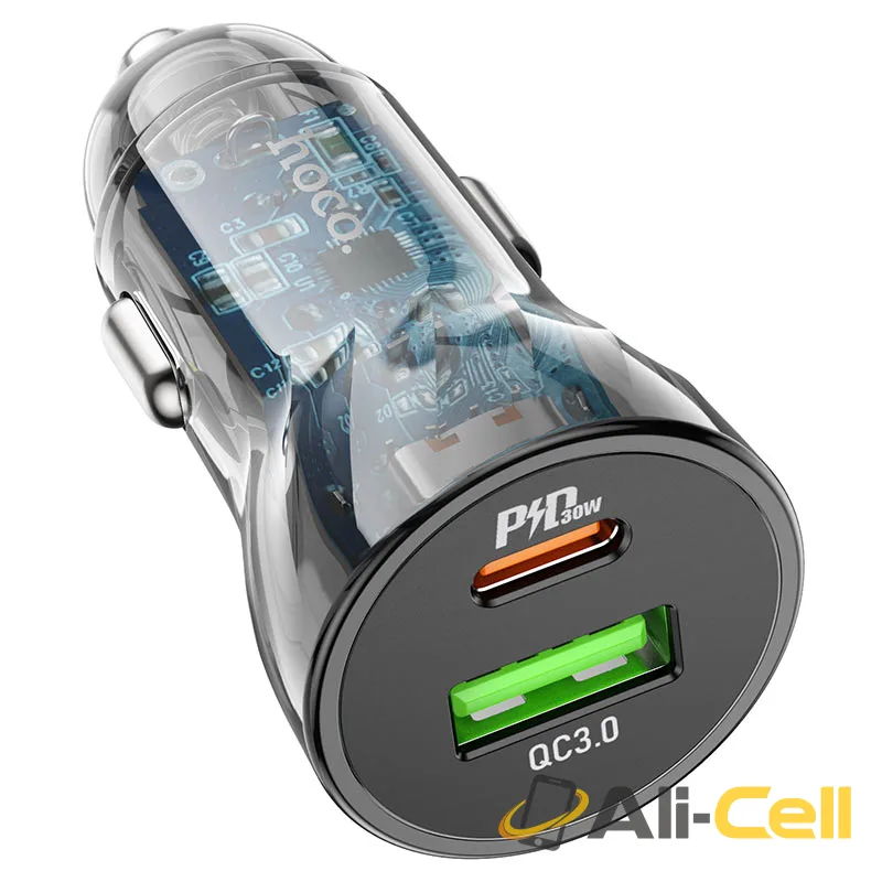 Car charger “Z47A Transparent Discovery Edition” PD30W+QC3.0 set (Z47a Transparent Black, Single)