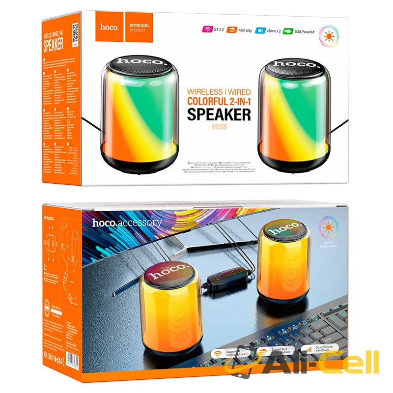 Wireless and wired speakers “BS56 Colorful” 2-in-1 for PC (Bs56 Black) — 7