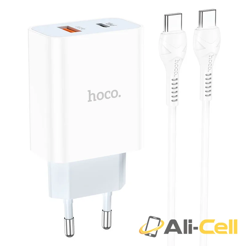 Wall charger “C97A” PD20W+QC3.0 EU set with cable (C97a Set Tc Tc White, Set With Type C To Type C Cable)