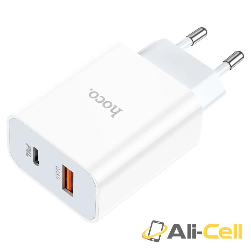 Wall charger “C97A” PD20W+QC3.0 EU set with cable (C97a Set Tc Tc White, Set With Type C To Type C Cable) — 2
