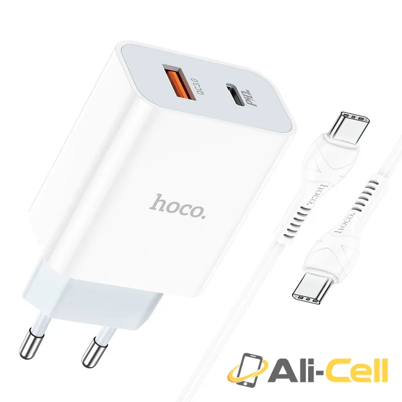 Wall charger “C97A” PD20W+QC3.0 EU set with cable (C97a Set Tc Ltn White, Set With Type C To Lightning Cable) — 3