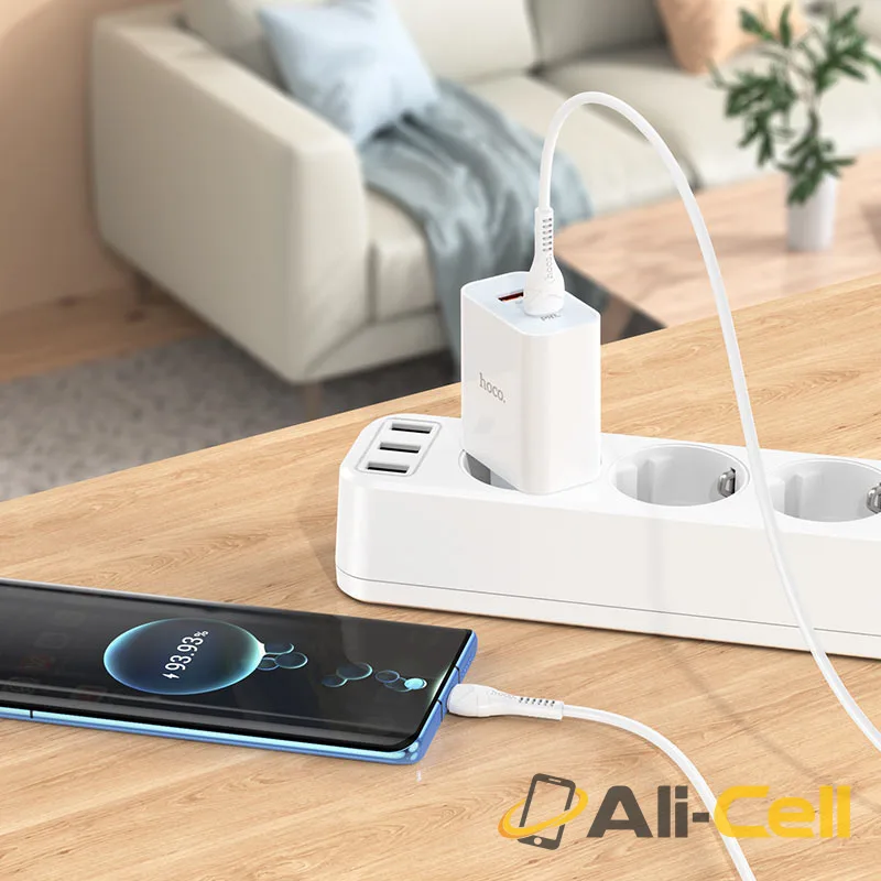 Wall charger “C97A” PD20W+QC3.0 EU set with cable (C97a Set Tc Ltn White, Set With Type C To Lightning Cable) — 5