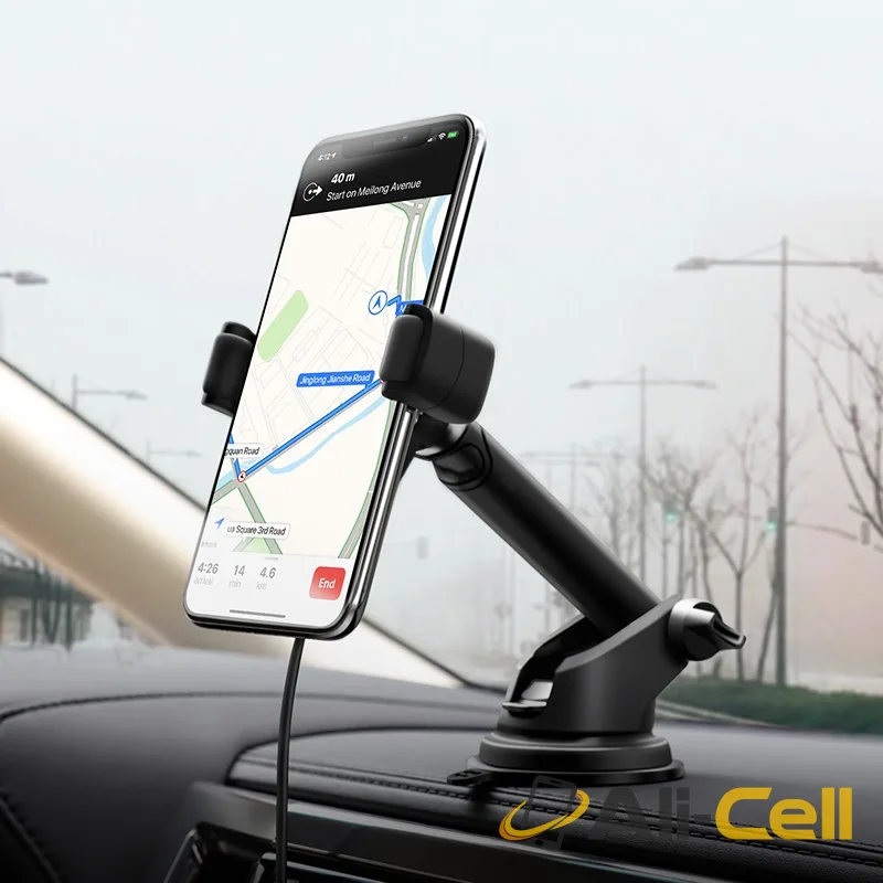Car wireless charger “S12 Rich power” dashboard suction base (S12 Black Silver) — 5