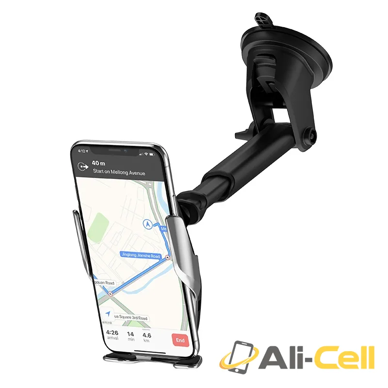 Car wireless charger “S14 Surpass” for dashboard and air outlet (S14 Silver) — 4