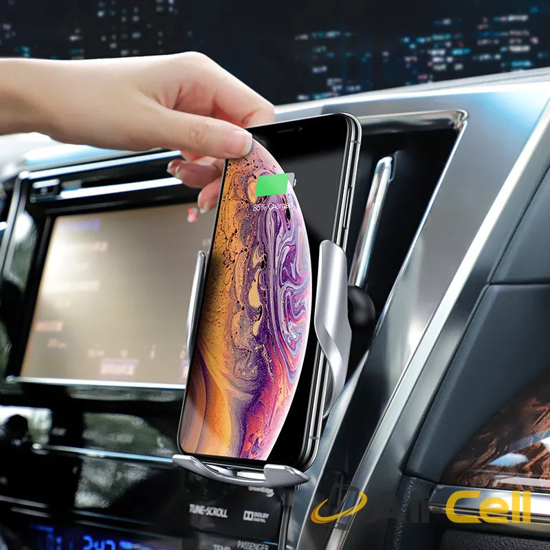 Car wireless charger “S14 Surpass” for dashboard and air outlet (S14 Silver) — 5