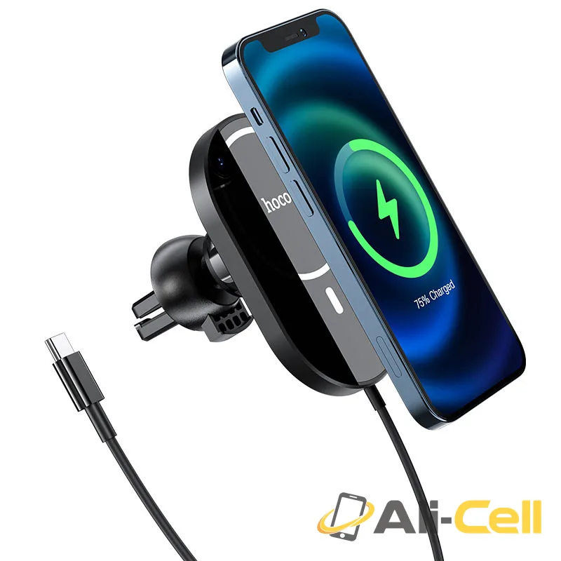 Car wireless charger “CA90 Powerful” magnetic for air outlet (Ca90 Black) — 3