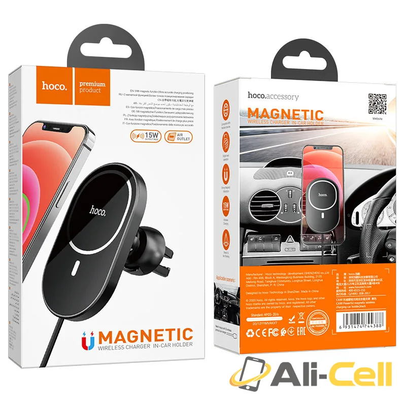 Car wireless charger “CA90 Powerful” magnetic for air outlet (Ca90 Black) — 7