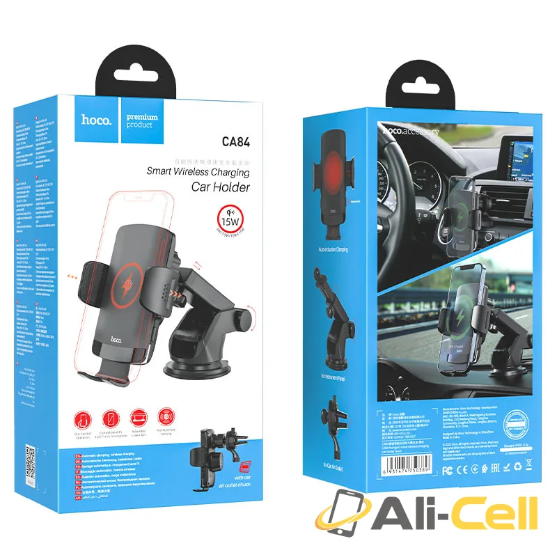 Car wireless charger “CA84 Avangard” for air outlet and dashboard (Ca84 Black) — 7