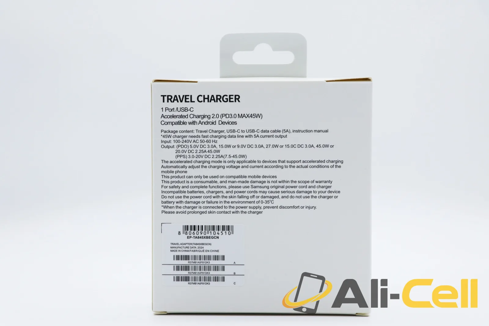 Power EU Adapter Charger Type C Cable & Fast USB Charger 45W — 4