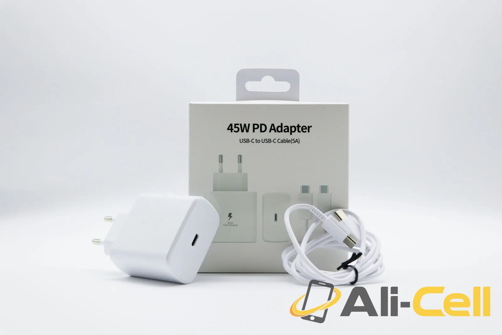 Power EU Adapter Charger Type C Cable & Fast USB Charger 45W — 5