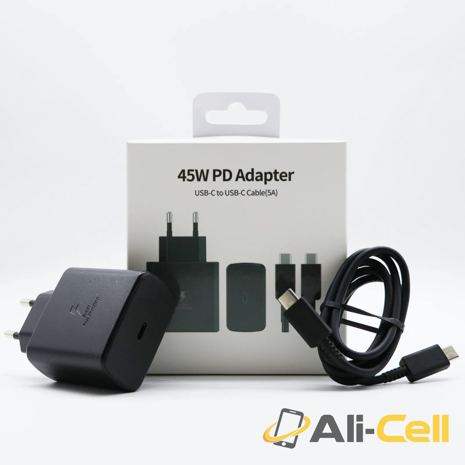 Power EU Adapter Charger Type C Cable & Fast USB Charger 45W — 6