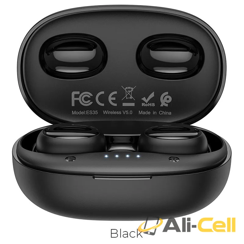 Wireless headset “ES35 Breezy” with charging case (Es35 Black)