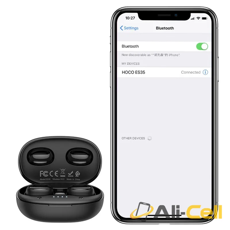 Wireless headset “ES35 Breezy” with charging case (Es35 Black) — 4