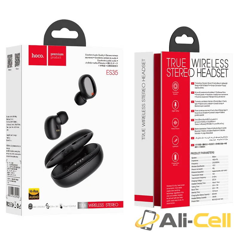 Wireless headset “ES35 Breezy” with charging case (Es35 Black) — 7