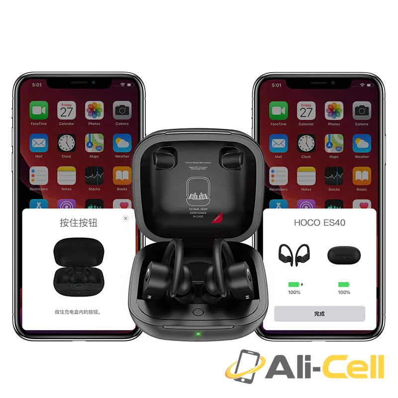 Wireless headset “ES40 Genial” TWS with charging case (Es40 Black) — 4