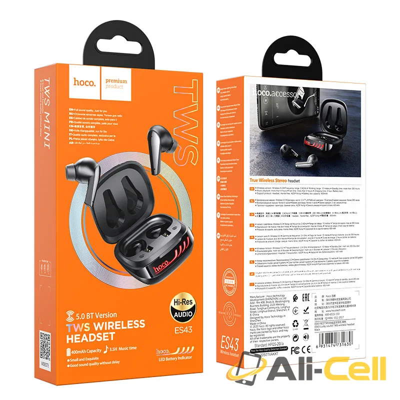 Wireless headset “ES43 Lucky sound” TWS with charging case (Es43 Black) — 7