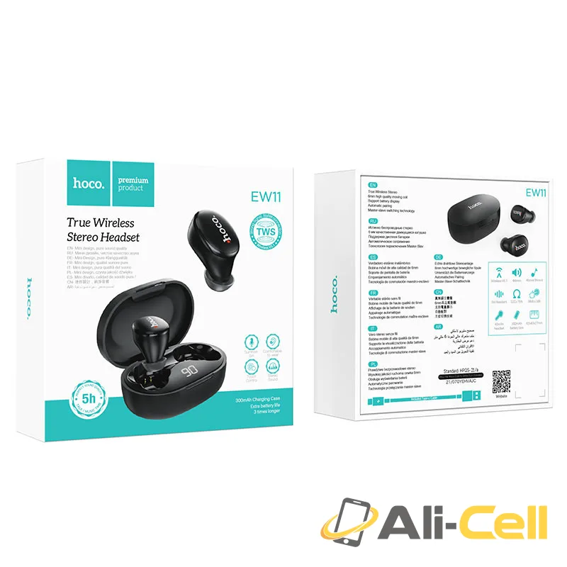 Wireless headset “EW11 Melody” TWS with charging case (Ew11 Black) — 6
